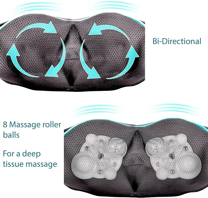 Masseur pour le dos, les épaules et le cou avec chaleur pour le cou, le dos, les pieds et les jambes