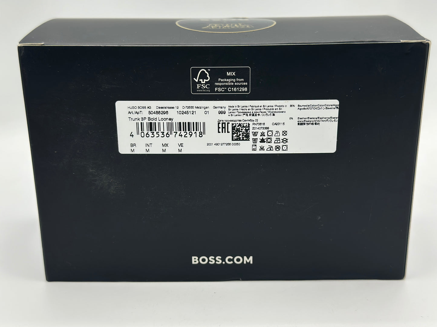 BOSS
Lot De 3 Boxers 50488296 Noir M