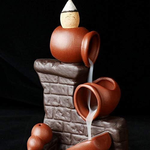 Porte-encens Citrouille Marron, Porte-encens en céramique avec 20 cônes d'encens à refoulement, refoulement d'encens pour brûleur d'encens à refoulement