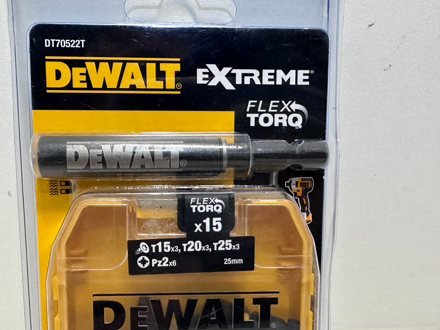 DEWALT DT70522T-QZ Petite Boîte d'embouts Impact Torsion - PZ2 x6, T15 x3, T20 x3, T25 x3 - Pour Perceuse-Visseuse