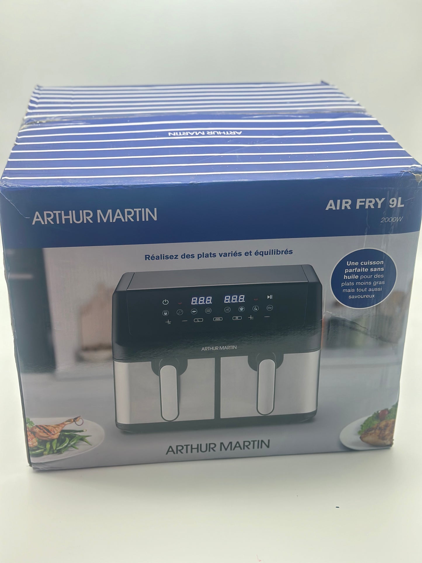 FRITEUSE SANS HUILE - ARTHUR MARTIN - AIRFRYER - 2 CUVES DE 4,5L - 2000W - AFFICHAGE LED