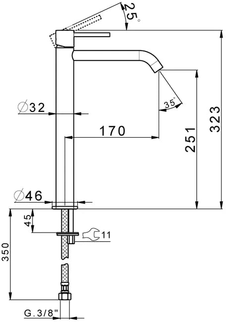 Mitigeur de lavabo blanc, HUBER Minimal XL