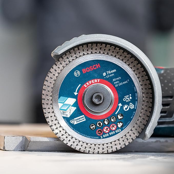 Bosch 1x Disques à tronçonner diamantés 76 mm EXPERT HardCeramic (pour Carrelages durs, Pierre dure, Ø 76 mm, Professional Accessoire Mini meuleuse angulaire)