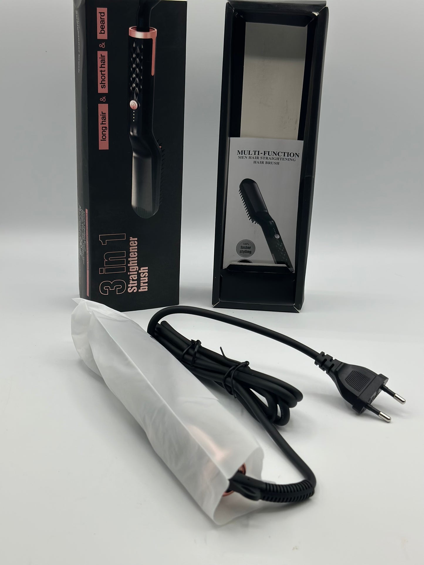 Lisseur à Barbe pour Hommes, Brosse Lissante pour Cheveux, Brosse Lisseur à Barbe Electrique Lisseur Professionnel 3 en 1 pour Hommes et Femmes à la Maison et en Voyage