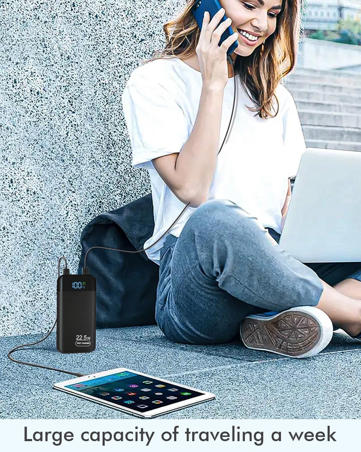 Power Bank 27,000mAh Recharge Rapide Batterie externe 3A USB C flambant neuf