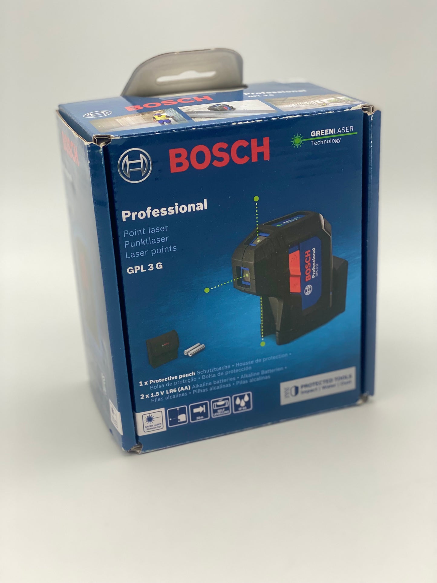 Bosch Professional laser 3 points (laser vert, portée : jusqu’à 30 m, housse Produit neuf