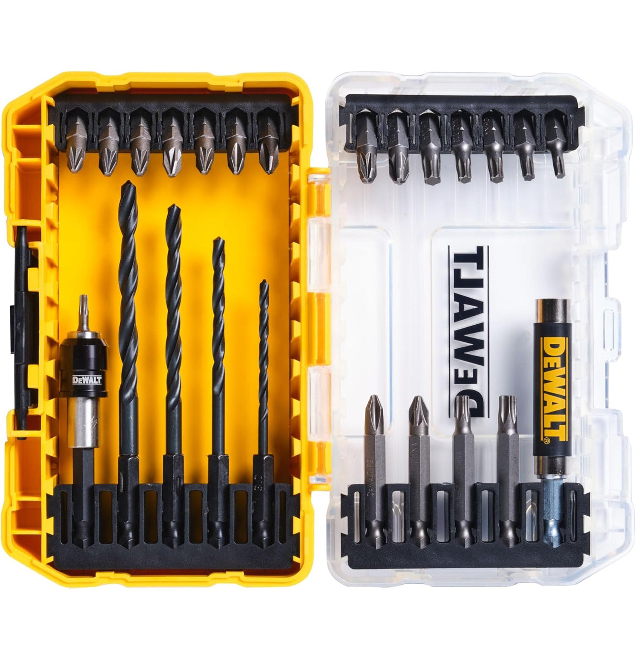 DeWalt DT70708-QZ Coffret Toughcase Coffret 25 Pièces - Embouts de Vissage et Forets Métal - Pour Perceuse-Visseuse Argent