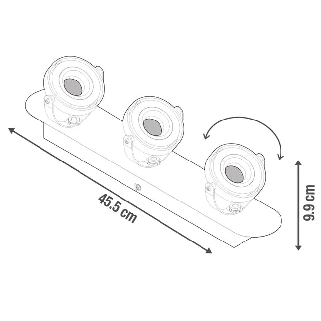 Rampe 3 spots module led, design, métal chrome, INSPIRE Xena neuf