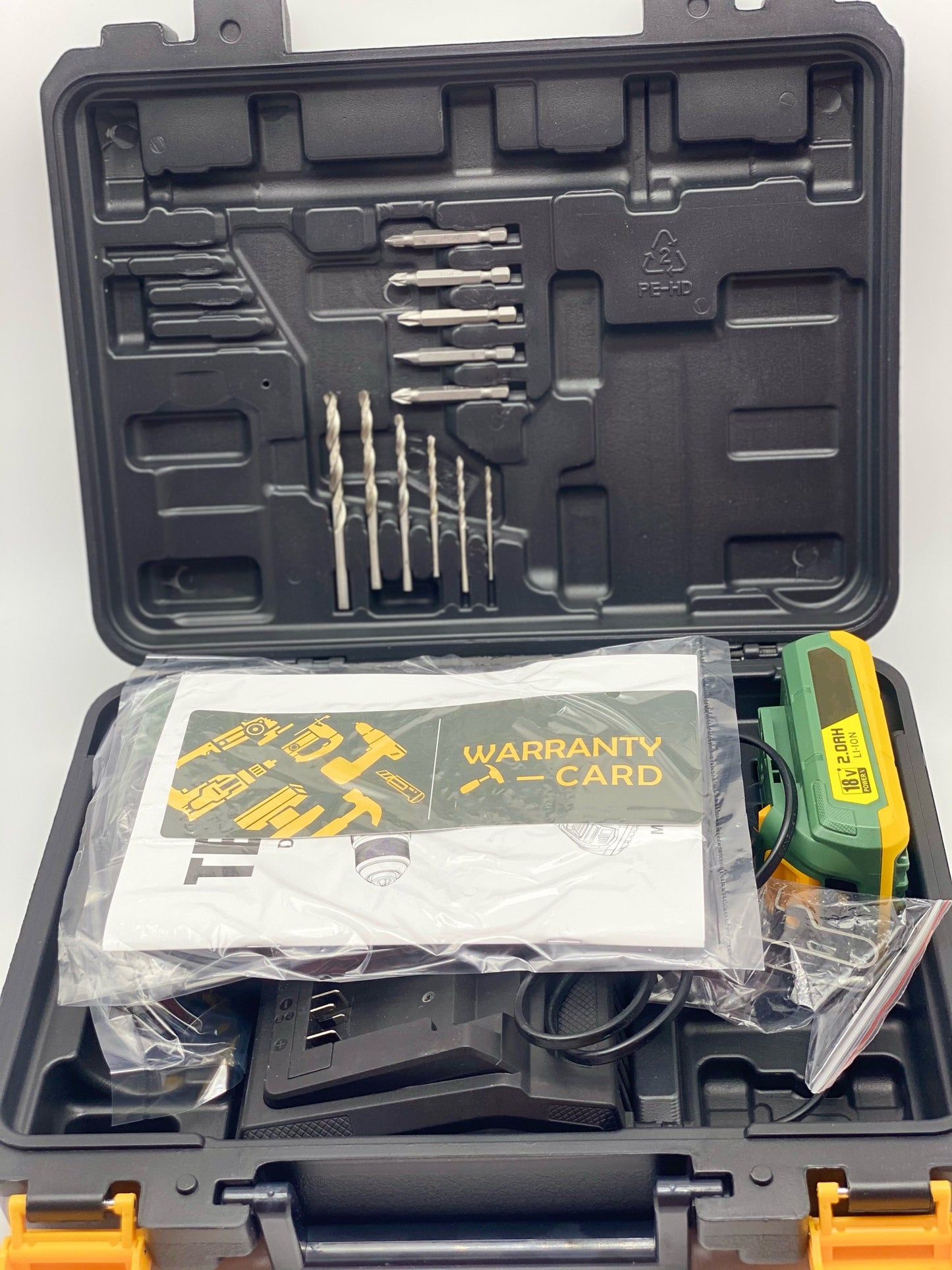 TECCPO Perceuse Visseuse sans Fil Brushless, 45Nm, Chargeur Rapide, 1 Batterie 2000mAh, 2 vitesses