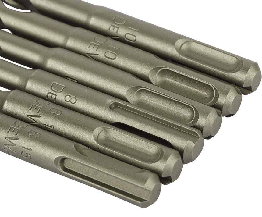 DEWALT - Jeu de 6 Forets SDS-PLUS - Forets Ø6mm x2, Ø8mm x2; Ø10mm x2 - Perçage Béton - Forets SDS-P