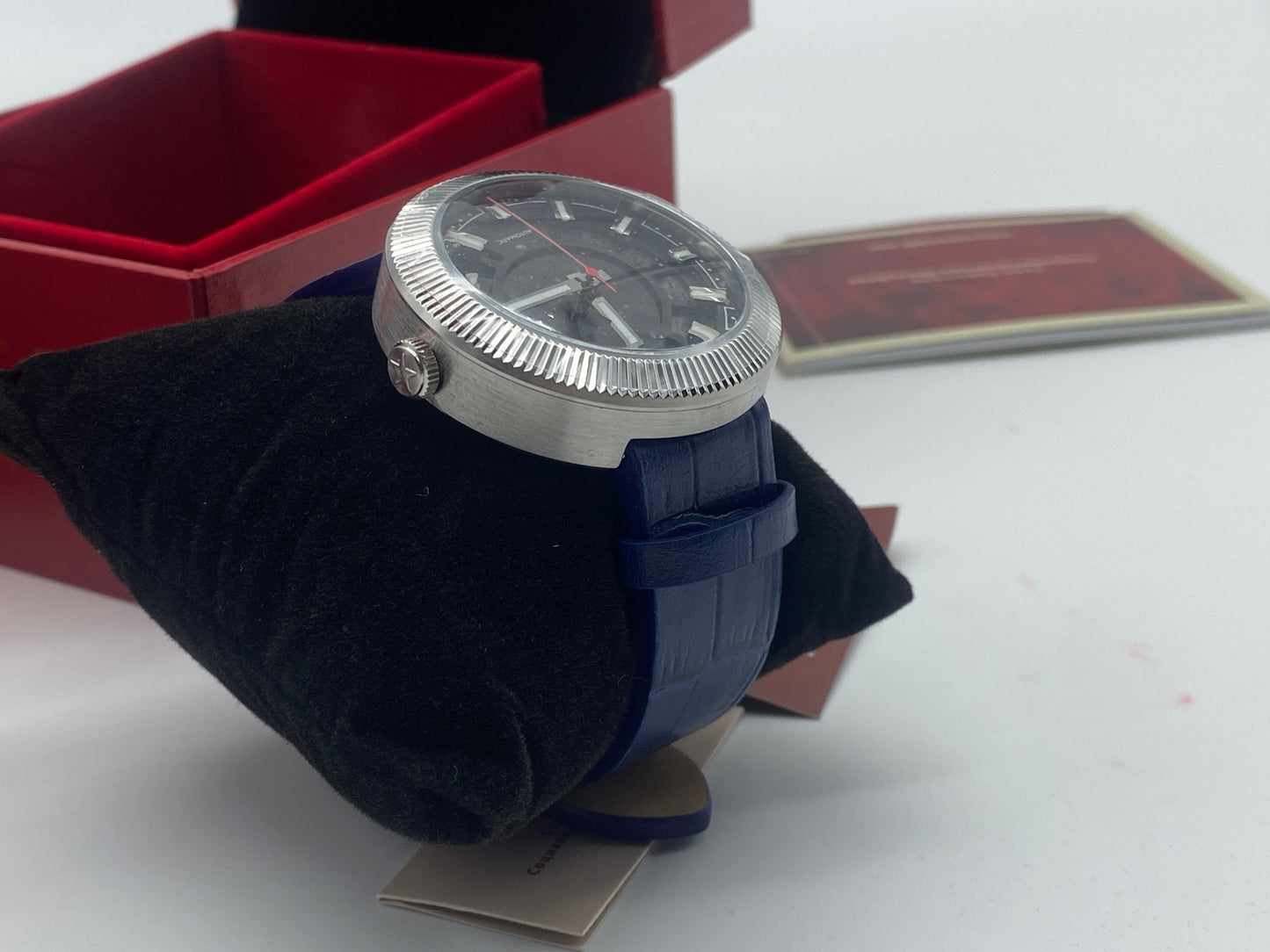 CCCP Monino CP-7025-01 Montre pour homme avec bracelet en cuir véritable Bleu
