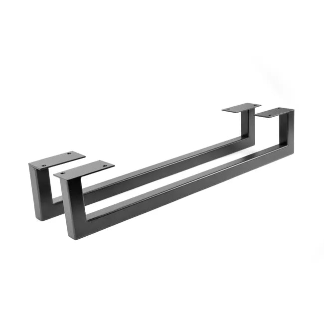 Pied de meuble en u SPACEO à visser, H.8 P.45 cm acier mat blanc