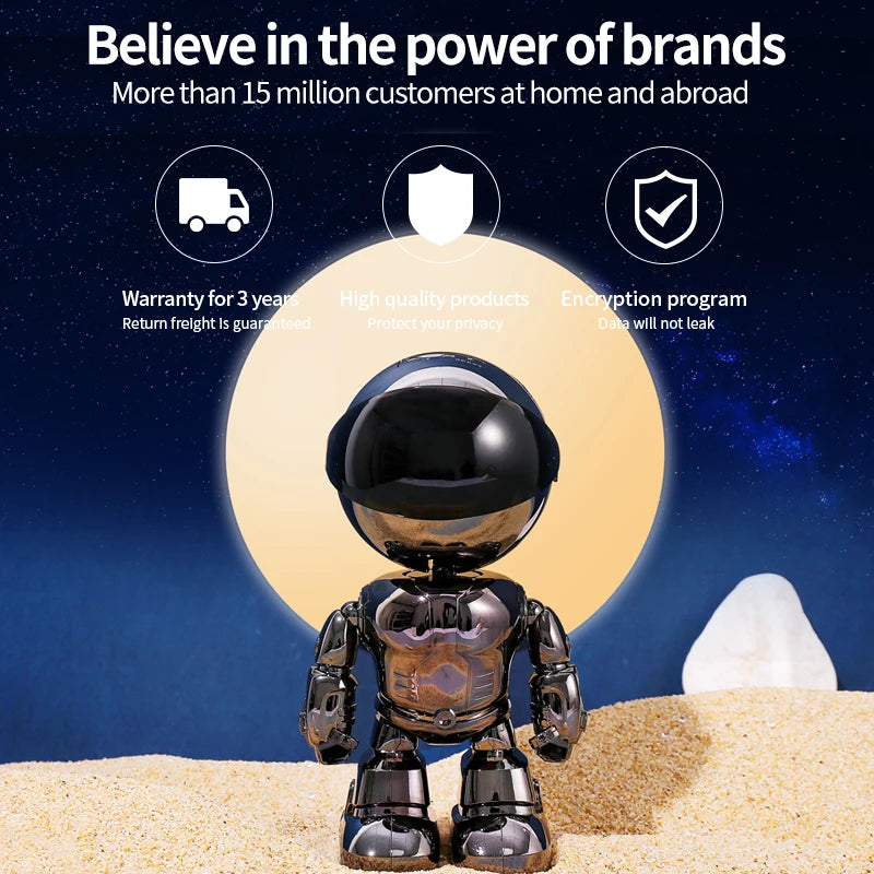 Caméra 5MP Caméra IP Caméra robot de sécurité domestique sans fil Surveillance audio bidirectionnelle Lentille invisible Wifi Vision nocturne Robot pour animaux de compagnie