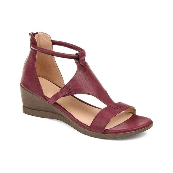 Sandales "Heritage-Wedge" – Style Romain à Brides Croisées & Talon Compensé Confort