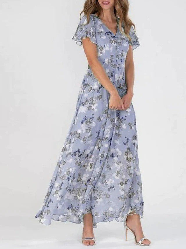 Robe Maxi "Flora" – Douceur de Mousseline & Imprimé Bohème