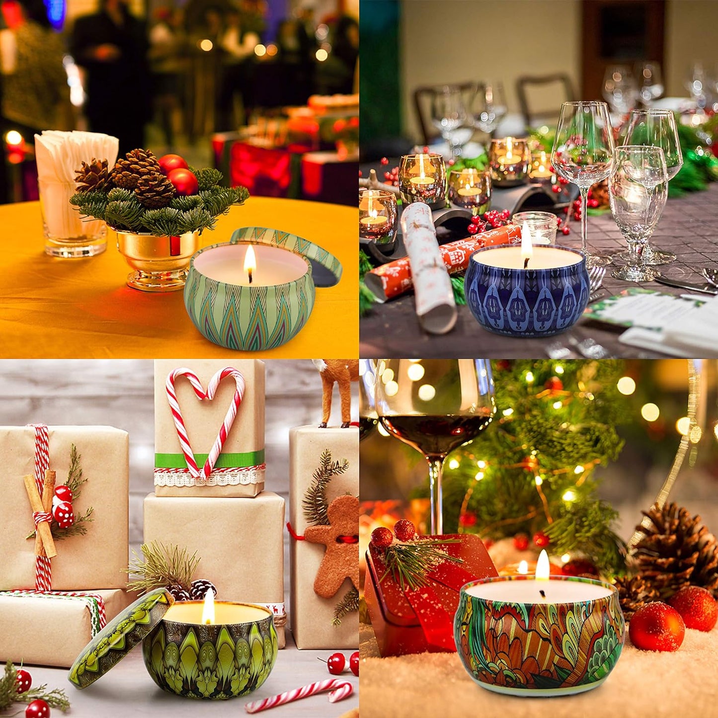 Coffret Cadeau de Bougies Parfumées, 12 bougies d'aromathérapie