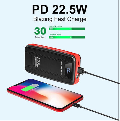 Banque d'alimentation 27000 mAh PD20W Chargeur étanche USB C Batterie externe Chargeur solaire avec sorties, Power Bank pour smartphones, tablettes et plus encore