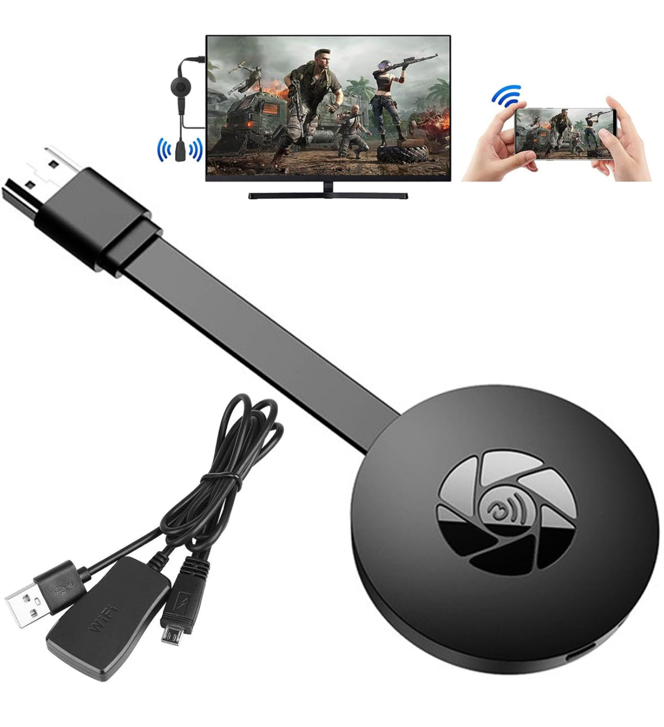 Miracast HDMI Dongle WiFi sans fil Affichage Dongle Adaptateur HDMI Écran Wifi sans fil pour ordinateur portable Android/iOS/Windows/Mac, Support Miracast, DLNA, Airplay