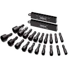 20 Pcs Jeu de Clés à Douille Hexagonal TACKLIFE, 1/2-5 / 32, 4 mm - 12 mm, Serrage Rapide, Ensembles d'Embouts - PNDB1A