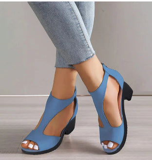 Sandales "Sky-High Chic" – Bottines d'Été à Bout Ouvert & Fermeture Éclair