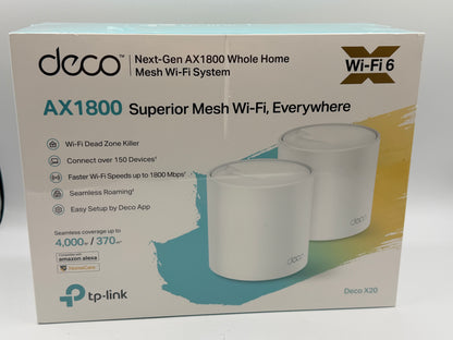 TP-Link Deco WiFi 6 Mesh AX 5400Mbps Deco X60(2-Pack) V3.2, Système WiFi 6 pour Toute la Maison, Couverture de 490㎡, Installation Facile, Contrôle Parental, Compatible avec Toutes Les Box Fibre