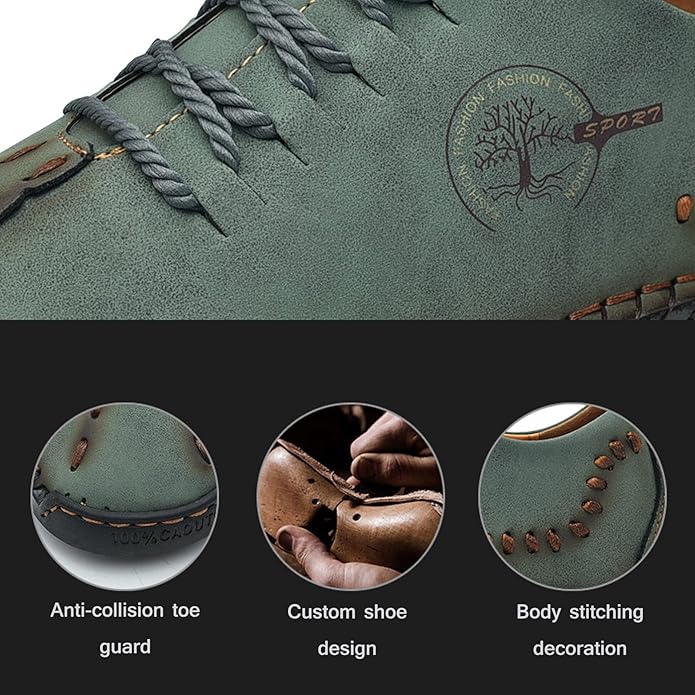 Chaussures en cuir décontractées pour hommes Mocassins athlétiques légers Chaussures à enfiler à la mode