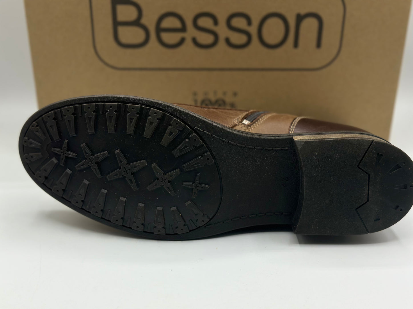 ELONG Bottine Homme Cuir Noir Marron