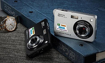 AbergBest Appareil Photo 21 Mega Pixels 2.7 LCD Rechargeable HD Digital Camera Caméra vidéo numérique pour Les étudiants, Les Enfants, Les Adultes (Noir)