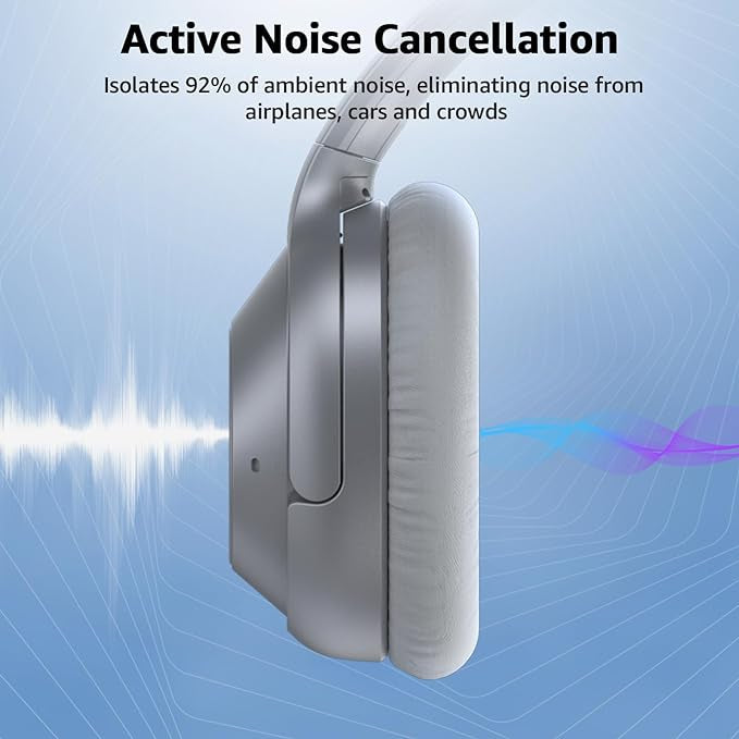 Casque Bluetooth sans Fil top qualité Reducteur de Bruit Active 75 Heures totalement neuf (gris)