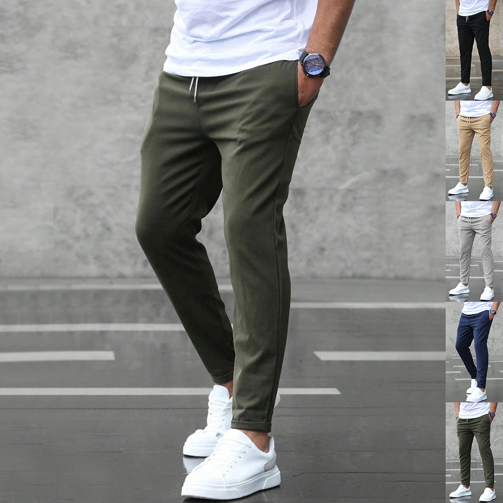 Pantalon "Urban-Slim" – Coupe Crayon Ajustée & Taille à Cordon