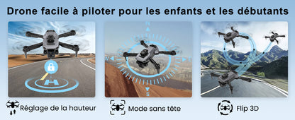 Drone Avec Caméra 4K, Quadricoptère FPV WiFi Télécommandé, 360°Flips neuf