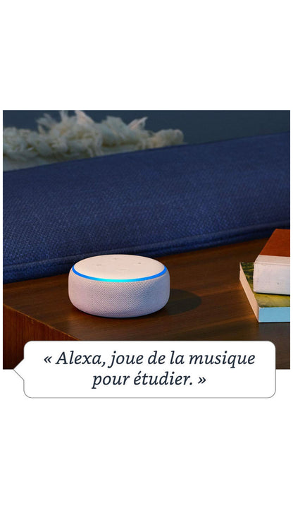 Echo Dot (3ème génération), Enceinte connectée avec Alexa, Tissu anthracite