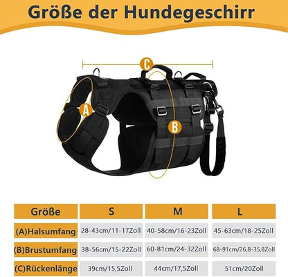 Harnais réglable pour chien de taille moyenne - Harnais de sécurité respirant avec poignées - Harnais de sécurité amovible - Trois tailles - Harnais de panique pour chien (S)