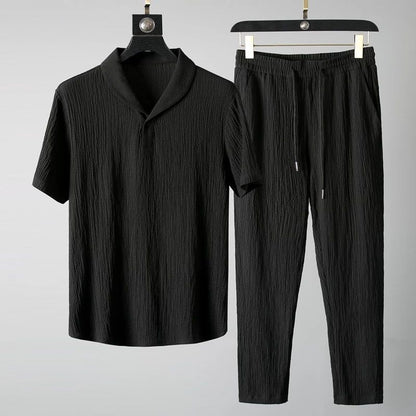 Ensemble "Aero-Ice" – T-shirt & pantalon en Soie de Glace Haute Performance