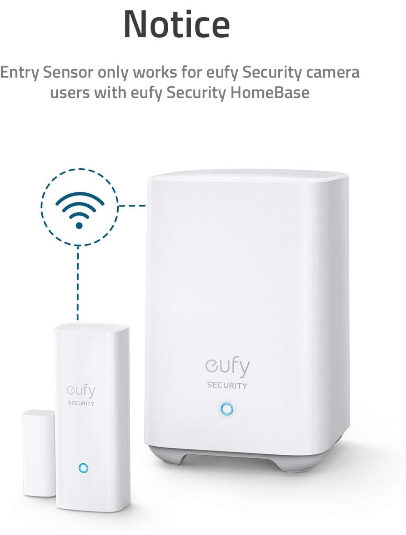 eufy Security, Capteur d'entrée eufy Security - Détecteur pour Portes et fenêtres avec Alarme, alertes sur Application Android/iOS, 2 Ans d'autonomie - Nécessite eufy HomeBase ou HomeBase E