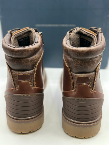 Boots crantées à lacets marron homme