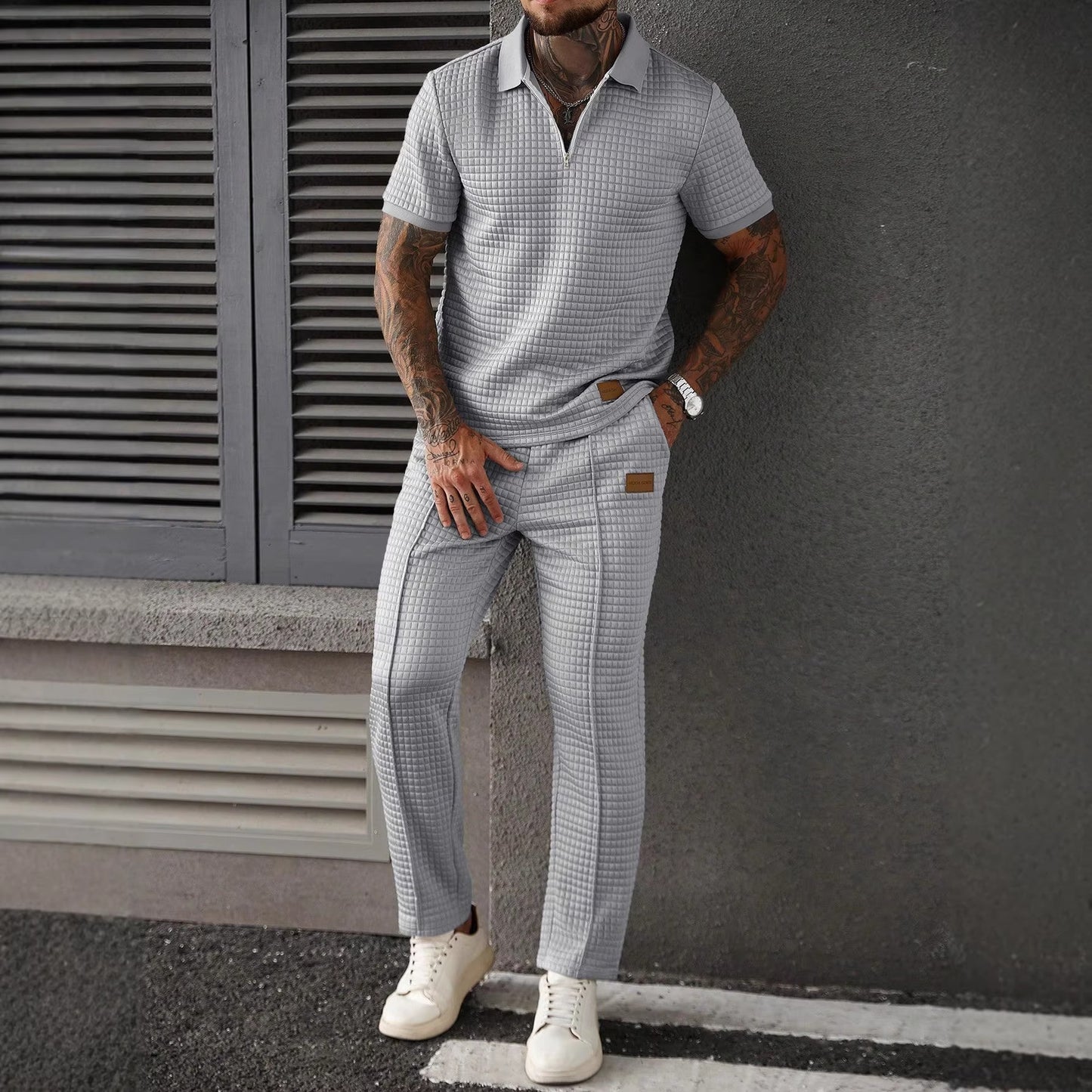 Ensemble Deux Pièces De Polo Zippé Décontracté