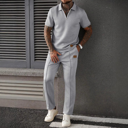 Ensemble Deux Pièces De Polo Zippé Décontracté