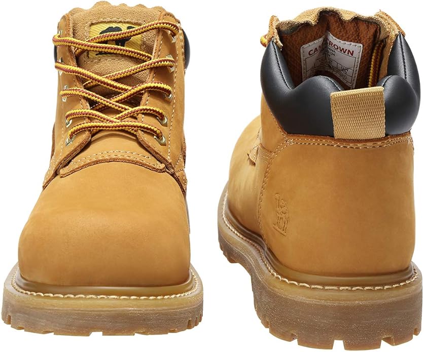 CAMEL CROWN Bottes à lacets Bottes de combat pour hommes Bottes de travail Bottes pour hommes Chaussures de travail en cuir Bottes de travail classiques à tige courte pour extérieur Bottes de loisirs antidérapantes