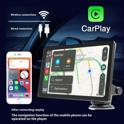 Écran multimédia 9 pouces Portable Carplay Contrôle central Grand écran Navigation du véhicule WiFi Accès Internet Voiture Bluetooth Radio