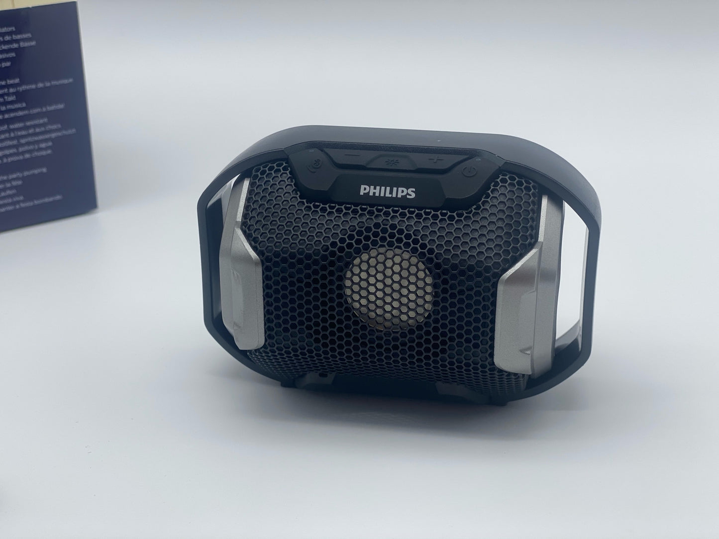 Philips Audio Enceinte Bluetooth portable SB300B/00 (Basses volumineuses, Bluetooth, lumière multicolore, fonction mains-libres, anti-chocs et étanche) Noir
