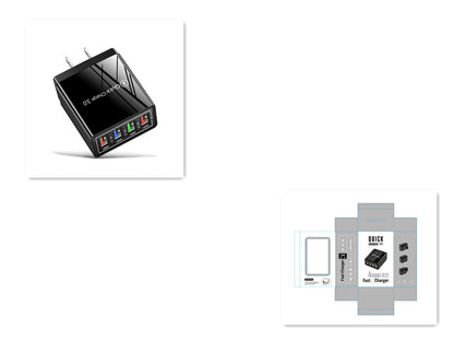 Chargeur USB Charge rapide 3.0 4 Adaptateur de téléphone pour tablette Chargeur mobile mural portable