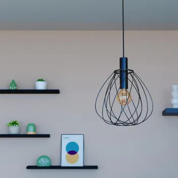 Suspension Merone, acier, noir, Diam.32 cm INSPIRE, E27 neuve