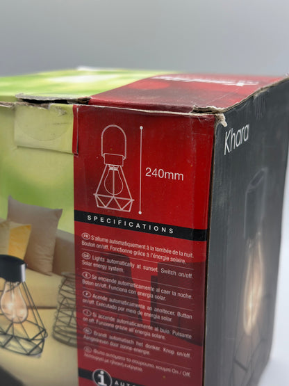 Lanterne Led Solaire Déco "KHARA", Spéciale Extérieur (IP44)