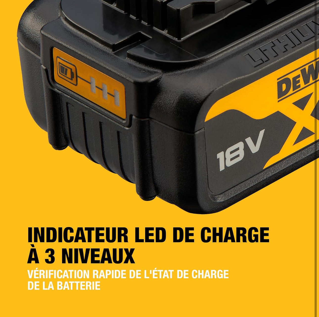 DEWALT - Batterie 4Ah XR 18V avec témoin de charge lumineux, DCB182-XJ