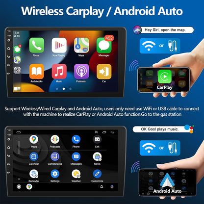 2+32G Podofo Android 13.0 Autoradio pour Honda Civic 2013 2014 2015 2016 2017 mit Kabelloses A-pple Carplay/Android Auto Bluetooth Bildschirm Touchscreen Lenkradkontrolle/GPS/WiFi/RDS/FM