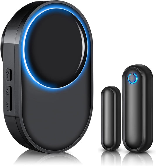 Sonnette de Portée , Detecteur sans Fil pour Portes et Fenêtres, 58 sonneries, système d'alarme de sécurité à Domicile, sécurité de Magasin