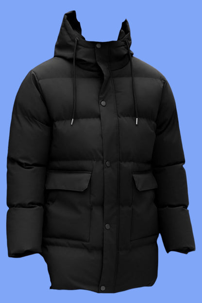 Xnova Manteaux Homme Hiver Décontracté Thermique mi-long Veste avec Capuche Jacket Coupe-vent Manteau Chaude Parka imperméable