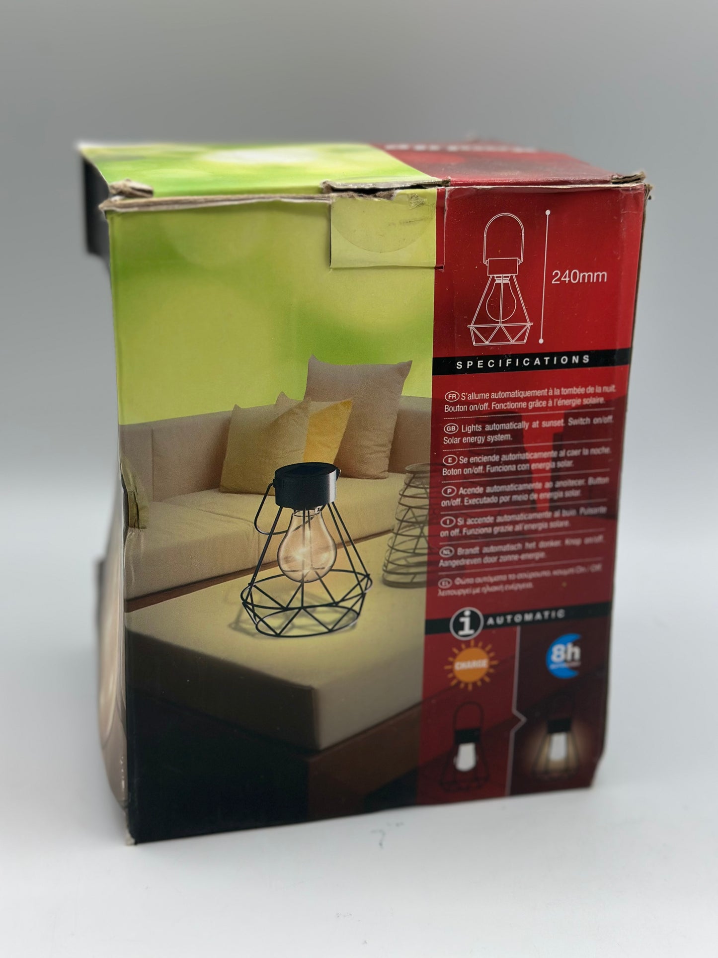 Lanterne Led Solaire Déco "KHARA", Spéciale Extérieur (IP44)