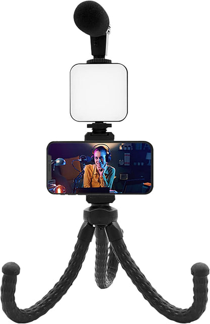Support VLOGGING KIT 4 en 1 Micro + TREPIED + Support + LED
